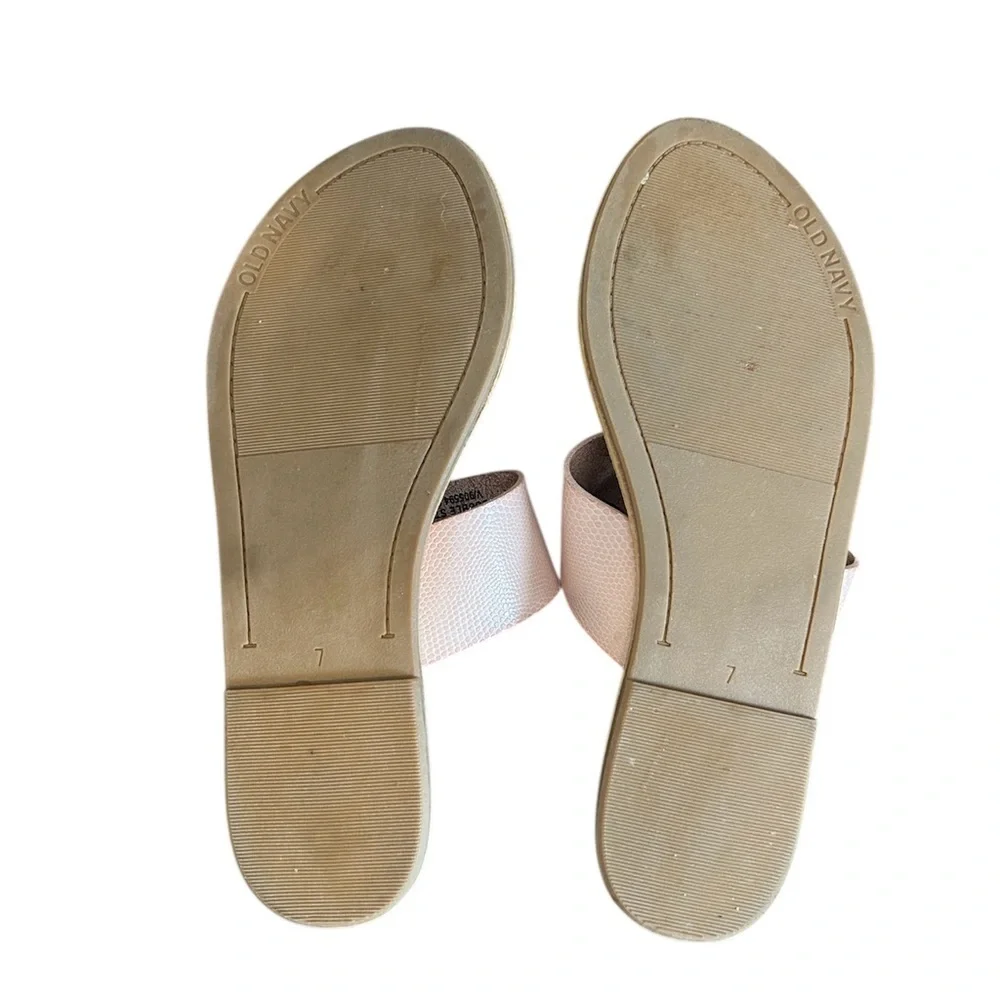 Old Navy Blush Pink Double Strap Slide Sandals Women’s 7 Summer - Picture 7 of 9